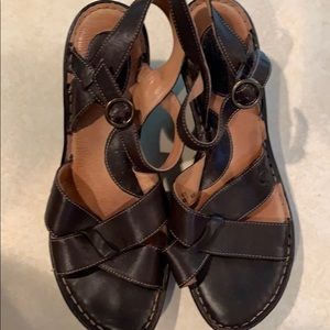 Brown Born Wedge Sandal